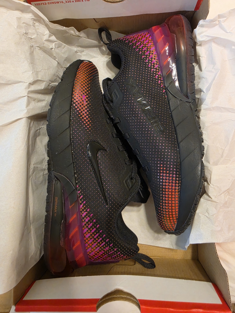 Nike Youth Sneakers in Black with Pink & Orange Accents
